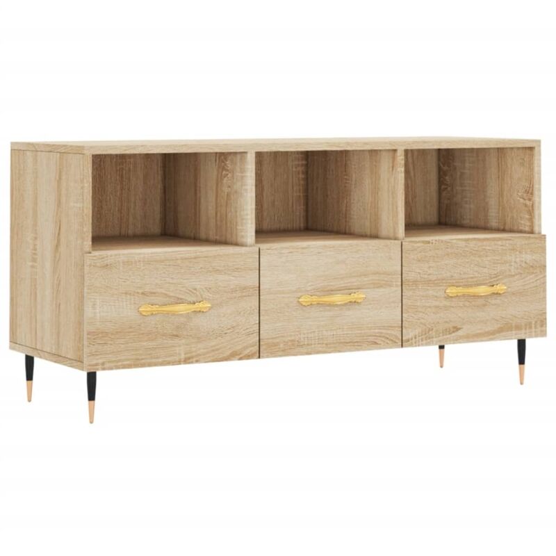 Tv Cabinet Sonoma Oak 102x36x50 cm Engineered Wood Vidaxl Brown