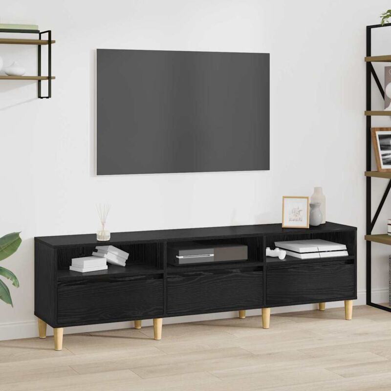 Tv Cabinet Black Oak 150 X 30 X 45 Cm Engineered Wood Vidaxl