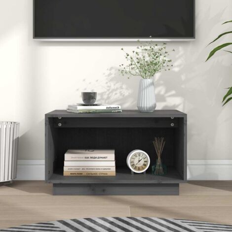 TV Cabinet Grey 60x35x35 cm Solid Wood Pine vidaXL
