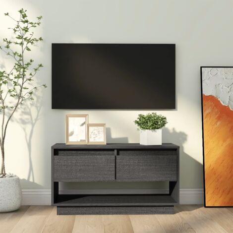 TV Cabinet Grey 74x34x40 cm Solid Wood Pine vidaXL