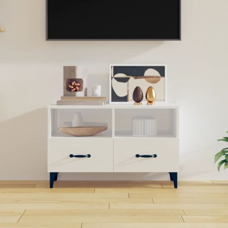 TV Cabinet High Gloss White 80x36x50 cm Engineered Wood vidaXL