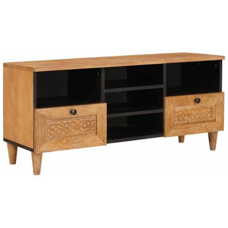 TV Cabinet Light brown 100 x 33 x 46 cm Solid mango wood vidaXL