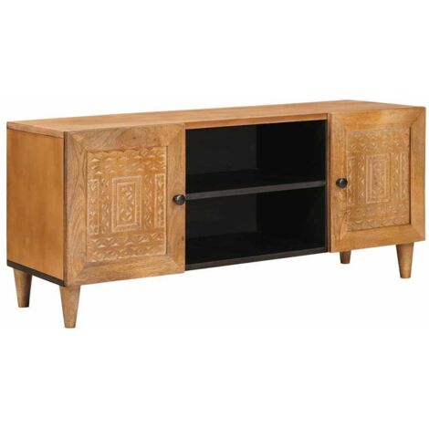 TV Cabinet Light brown 105 x 33 x 46 cm Solid mango wood vidaXL