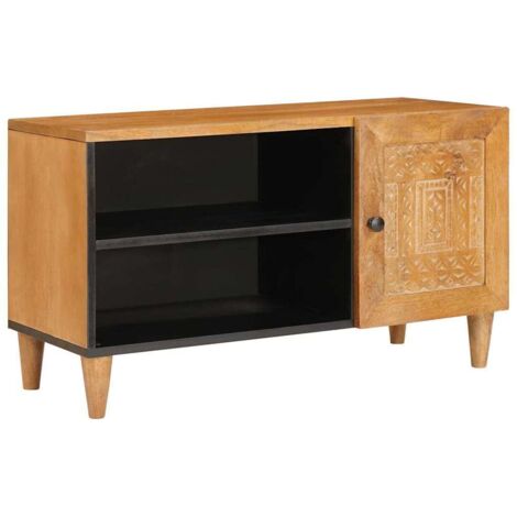 TV Cabinet Light brown 80 x 33 x 46 cm Solid mango wood vidaXL