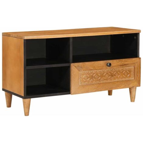 TV Cabinet Light brown 80 x 33 x 46 cm Solid mango wood vidaXL