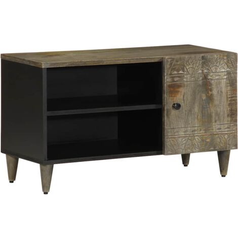 TV Cabinet Light Grey 80x31.5x46 cm Solid Wood Mango vidaXL