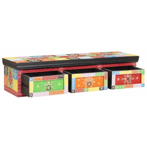 TV Cabinet Multicolour 100 x 30 x 24 cm Solid Mango wood vidaXL
