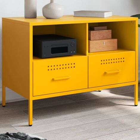 TV Cabinet Mustard Yellow 68x39x50.5 cm Steel vidaXL