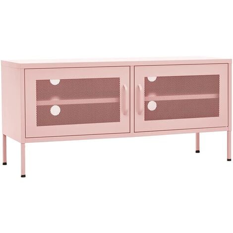 TV Cabinet Pink 105x35x50 cm Steel vidaXL