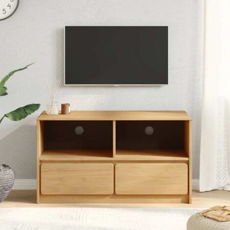 TV Cabinet SAUDA Oak 99x43x55 cm Solid Wood Pine vidaXL
