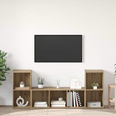 TV Cabinet Set 3 pcs Brown 107 x 35 x 37 cm Engineered wood vidaXL