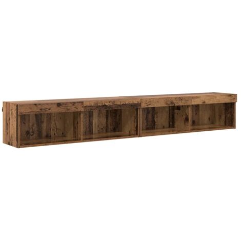 TV Cabinet Set with LED Wall-mounted Old Wood Engineered Wood vidaXL