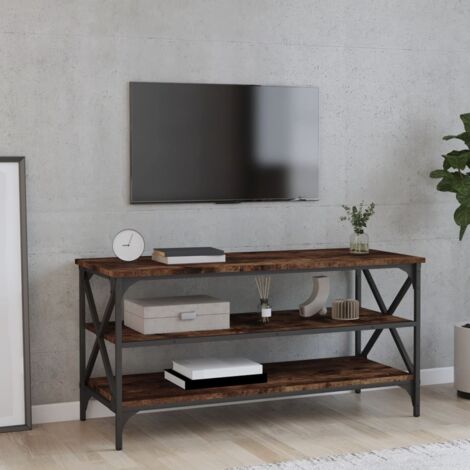TV Cabinet Smoked Oak 100x40x50 cm Engineered Wood vidaXL