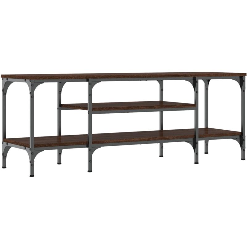 Vidaxl - Tv Cabinet Brown Oak 121x35x45 Cm Engineered Wood&iron