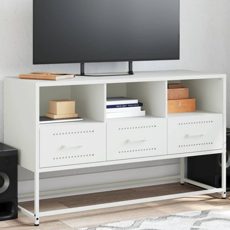 Tv Cabinet White 100.5x39x60.5 Cm Steel Vidaxl