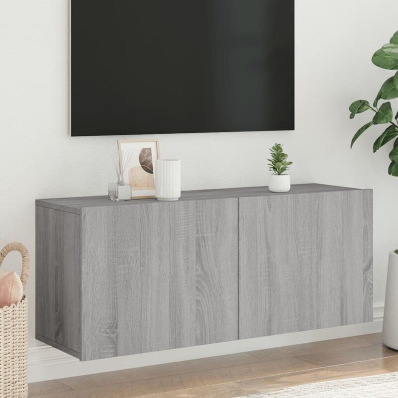 Tv Cabinet Wall-mounted Grey Sonoma 100x30x41 Cm Vidaxl