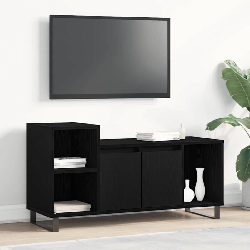 Vidaxl - Tv Cabinet Black Oak 100x35x55 Cm Engineered Wood