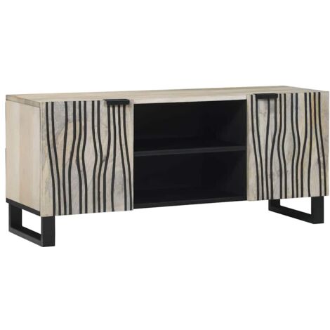 TV Cabinet White 105 x 33 x 46 cm Solid mango wood vidaXL