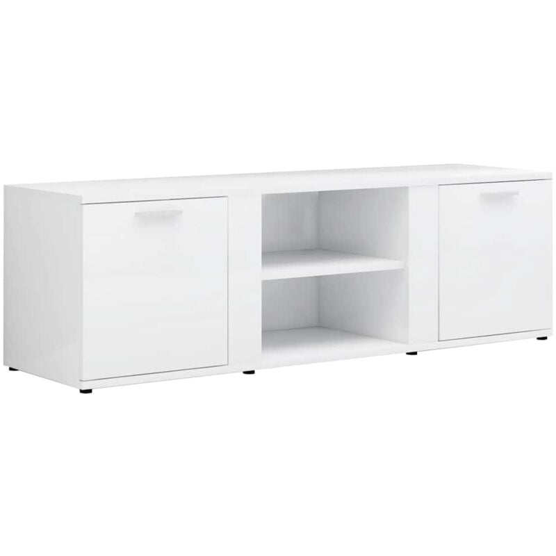 Tv Cabinet High Gloss White 120x34x37 cm Engineered Wood Vidaxl