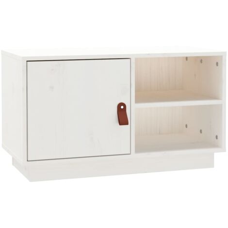 TV Cabinet White 70x34x40 cm Solid Wood Pine vidaXL