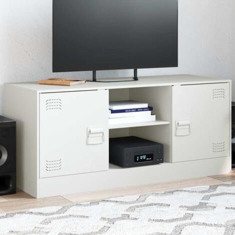 TV Cabinet White 99x39x44 cm Steel vidaXL