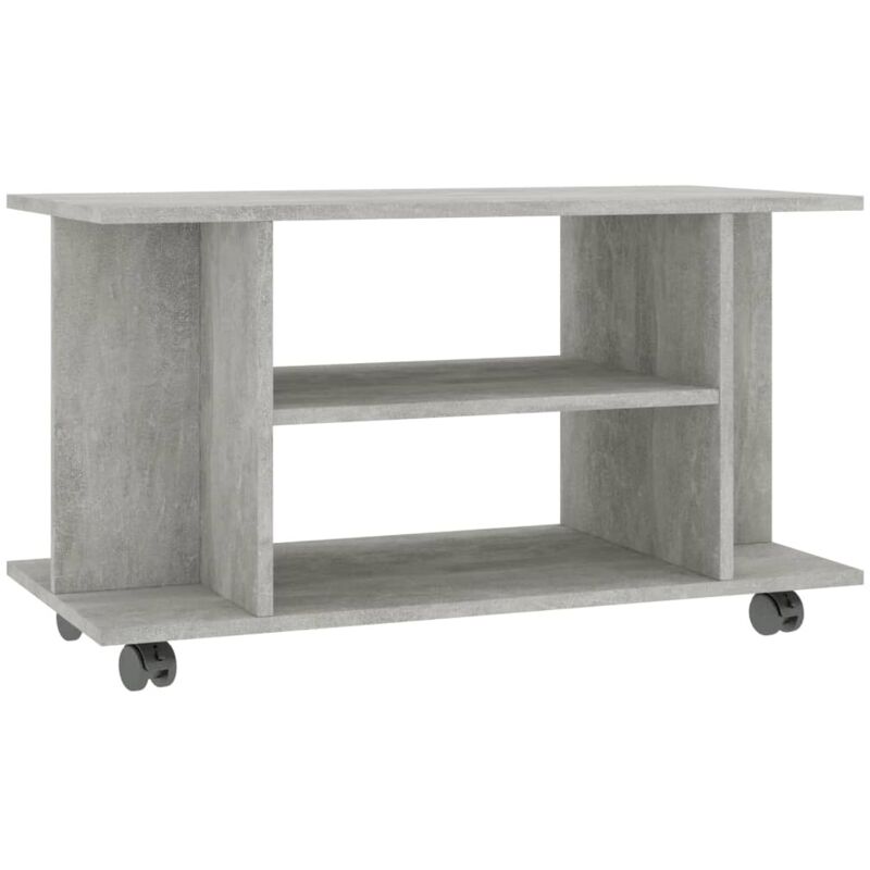 Vidaxl - Tv Cabinet With Castors Concrete Grey 80x40x45 Cm Engineered Wood