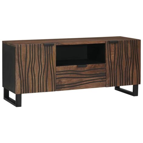 TV Cabinet with Drawer Brown 105 x 33 x 46 cm Solid mango wood vidaXL