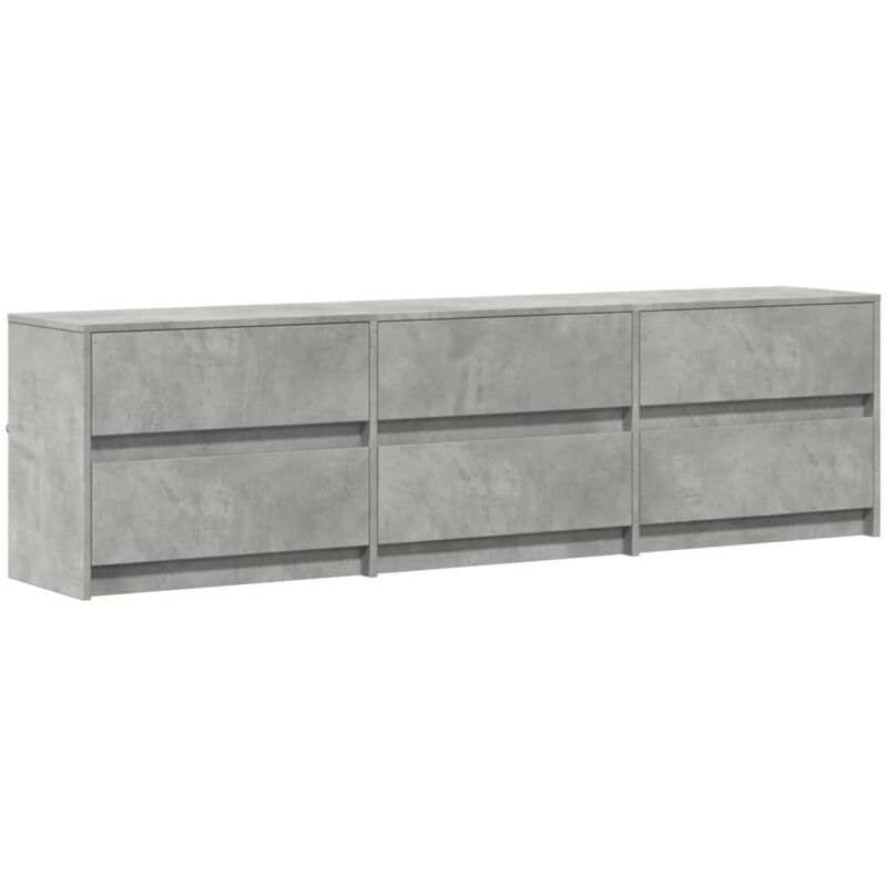 Vidaxl - Tv Cabinet With Led Concrete Grey 180x34x50 Cm Engineered Wood