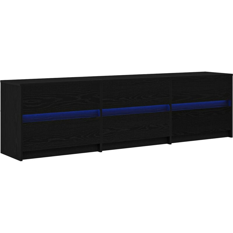 Vidaxl - tv Cabinet Black 182 x 34 x 50 cm Engineered wood
