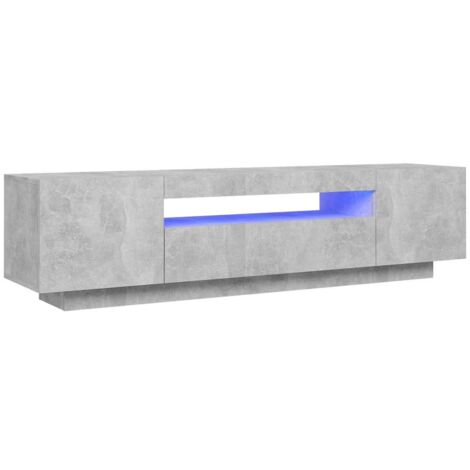 TV Cabinet with LED Lights Concrete Grey 160x35x40 cm vidaXL