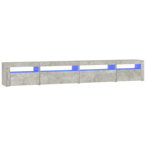 TV Cabinet with LED Lights Concrete Grey 270x35x40 cm vidaXL