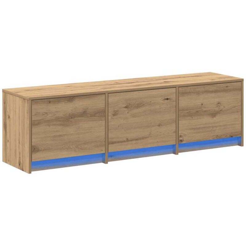 Tv Cabinet With Led With Drawer Artisian Oak 140 X 34 X 40 Cm Vidaxl