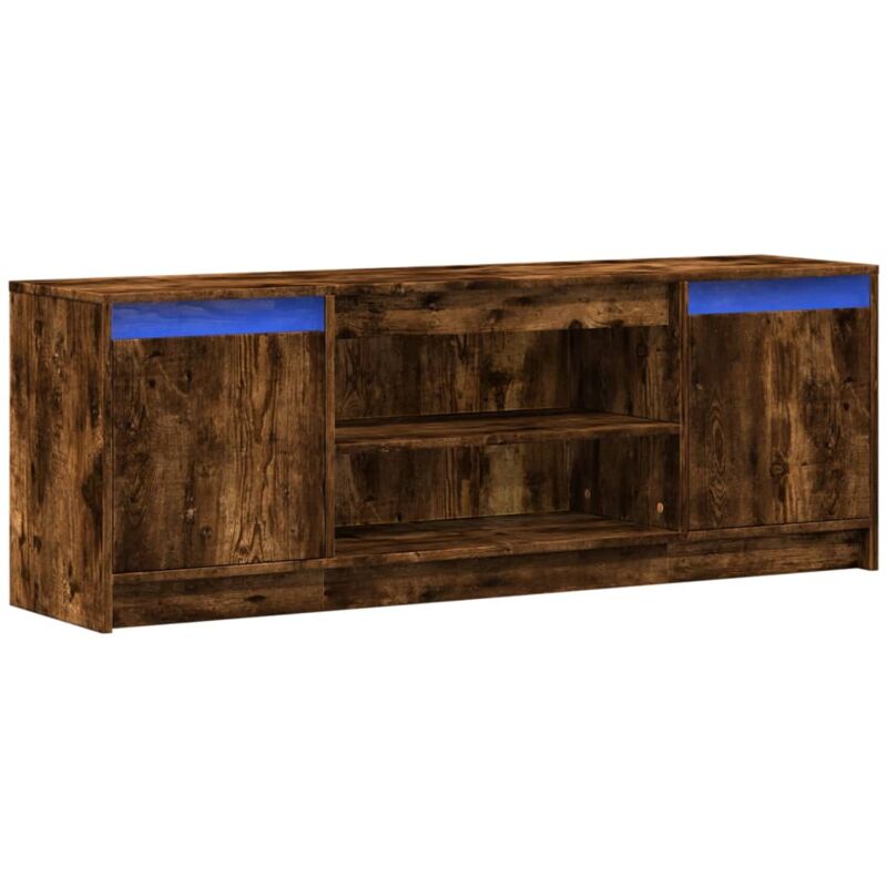 Vidaxl - Tv Cabinet With Led Smoked Oak 139.5x34x50 Cm Engineered Wood