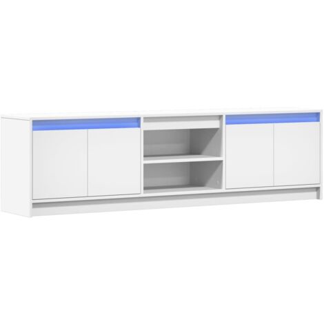TV Cabinet with LED White 180x34x50 cm Engineered Wood vidaXL