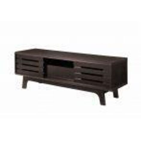 TV Cabinet with Sliding Doors in Wenge Dark Oak Wood Effect Traditional Storage