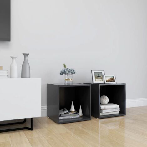 TV Cabinets 2 pcs Grey 37x35x37 cm Engineered Wood vidaXL