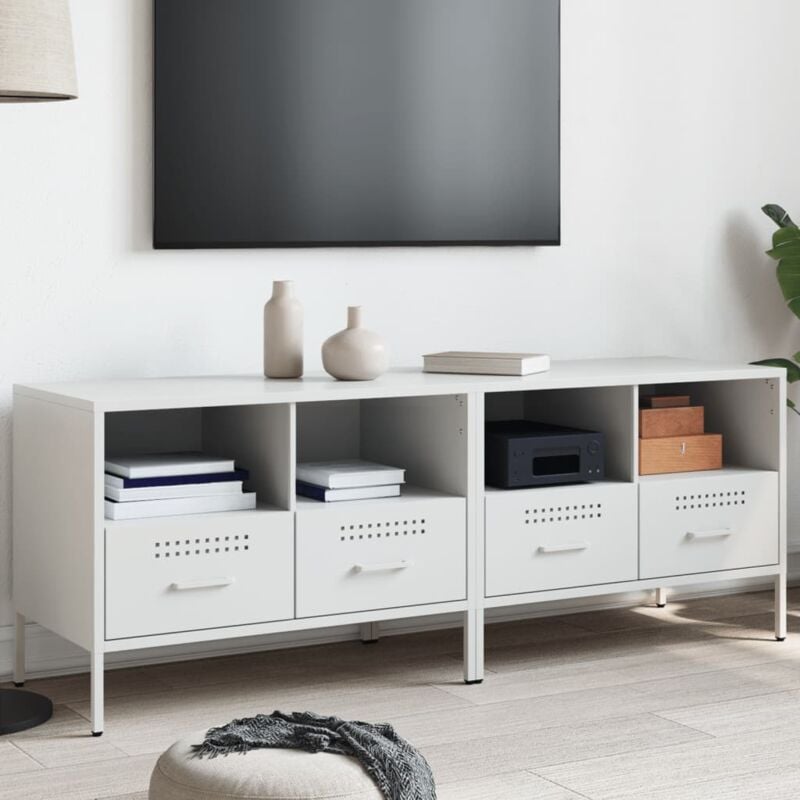 Bonnevie - tv Cabinets 2 pcs,TV stand,TV Unit Cabinet White 68x39x50.5 cm Steel VSVS884425