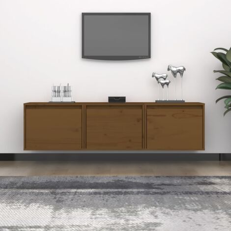TV Cabinets 3 pcs Honey Brown Solid Wood Pine vidaXL