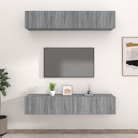 TV Cabinets 4 pcs Grey Sonoma 80x30x30 cm Engineered Wood vidaXL