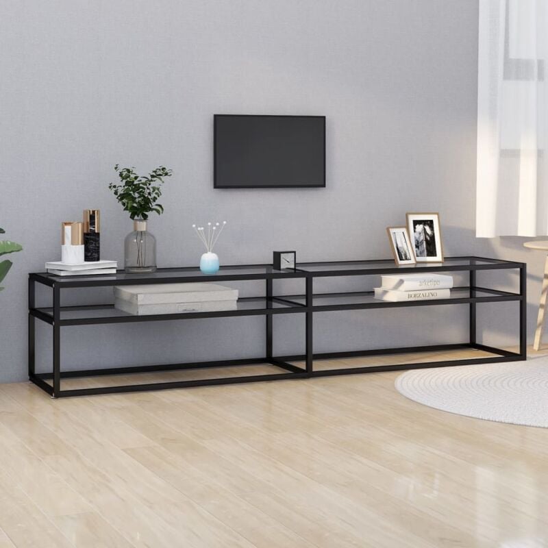 TV Cabinet，TV stand，TV Unit Transparent 200x40x40.5 cm Tempered Glass VSVS322087
