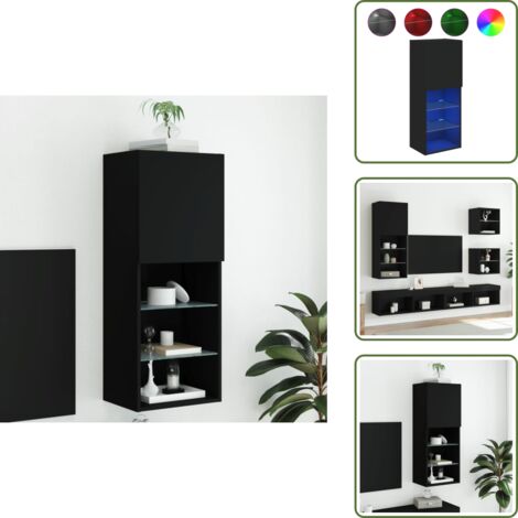TV con luci RGB - vidaXL Mobile TV con Luci LED Nero 40,5x30x102 cm - Mobile TV