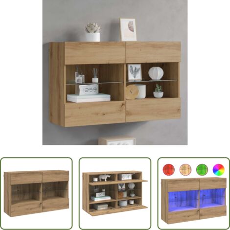 TV da parete -  Mobile TV da parete Rovere artigianale 98,5 x 30 x 60,5 cm