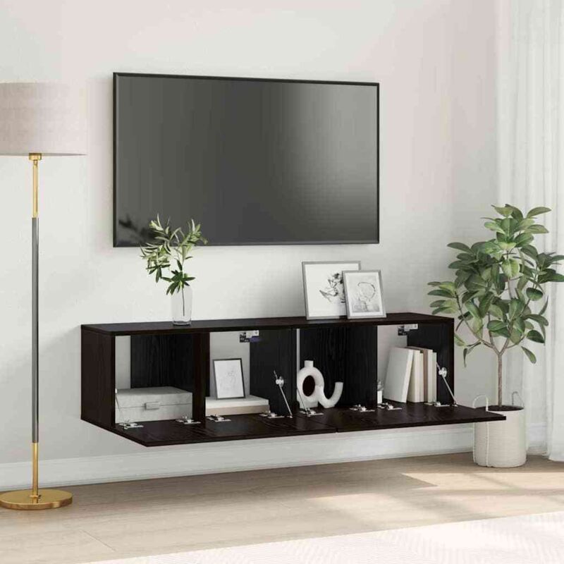 Vidaxl - Tv-schränk 2 Pcs Schwarz 60 X 30 X 30 Cm Holzwerkstoff