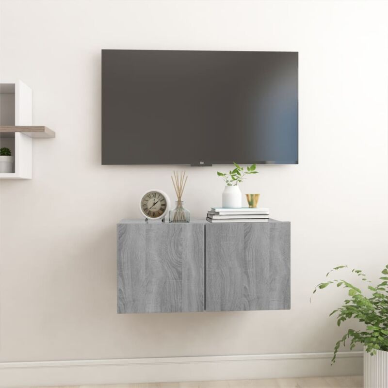 Vidaxl - Tv-wandschrank Grau Sonoma 60x30x30 Cm Holzwerkstoff