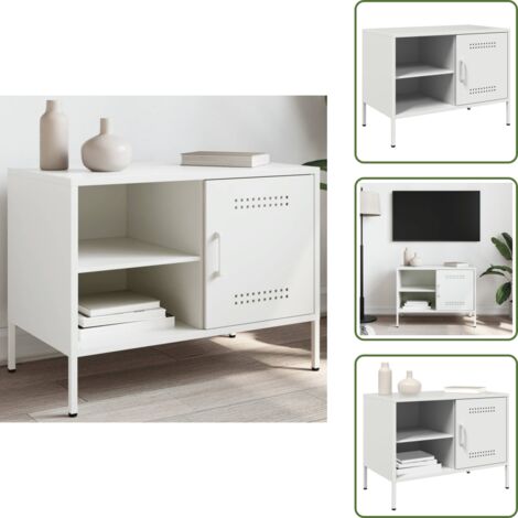 TV in acciaio bianco - vidaXL Mobile TV Bianco 68x39x50,5 cm in Acciaio -