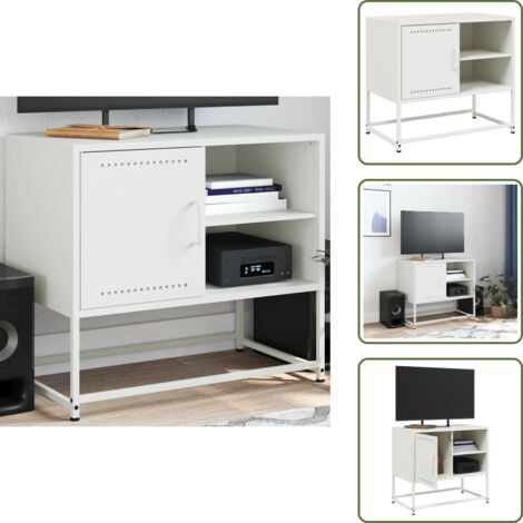 TV in acciaio bianco - vidaXL Mobile TV Bianco 68x39x60,5 cm in Acciaio - Mobile TV con ripiani