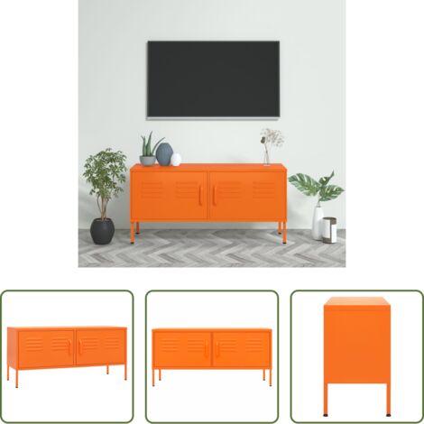 TV in acciaio -  Mobile TV Arancione 105x35x50 cm in Acciaio