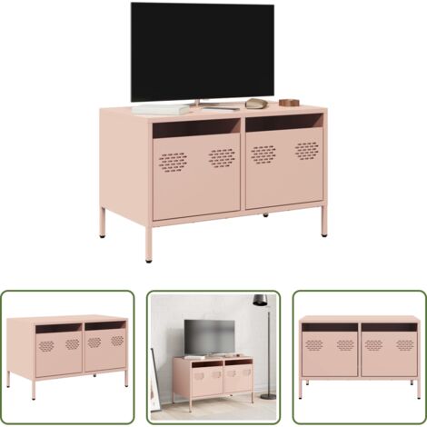 TV in acciaio -  Mobile TV Rosa 68x39x43,5cm in Acciaio Laminato a Freddo
