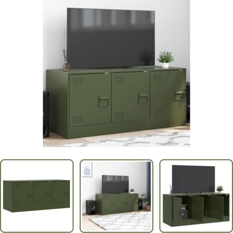 TV in acciaio -  Mobile TV Verde Oliva 99x39x44 cm in Acciaio