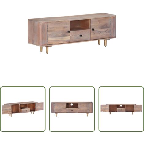 TV in legno -  Mobile Porta TV 118x30x40 cm in Legno Massello di Acacia